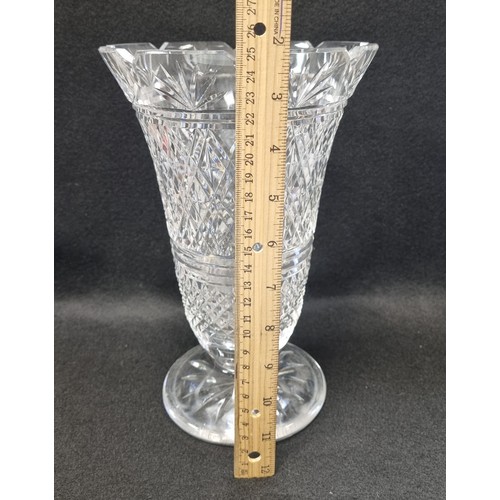 553 - Waterford Crystal Footed Vase, approx. 25cm high