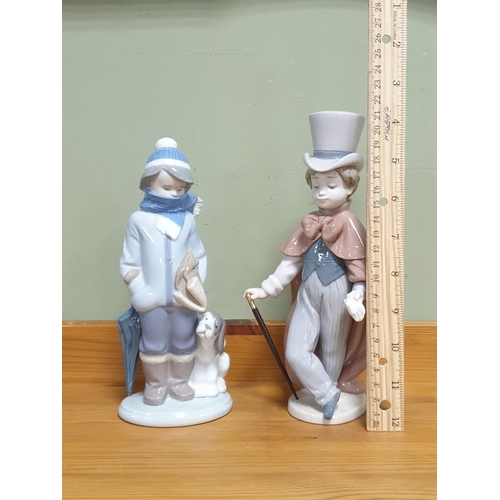 602 - Two Porcelain Lladro Figures including Boy in Top Hat , Tallest 21cm