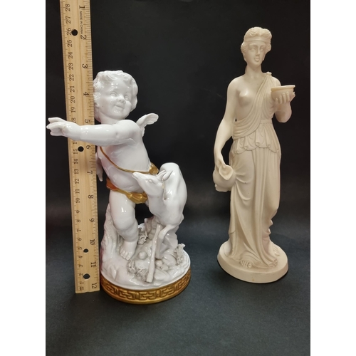 620 - Lot of 2x Ornaments, Cherub and Grecian Style Lady