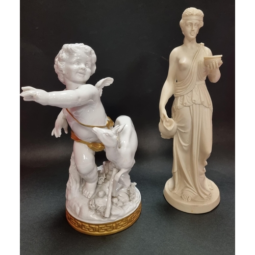 620 - Lot of 2x Ornaments, Cherub and Grecian Style Lady