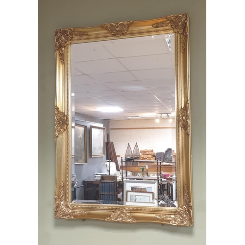 645 - Gilt Framed Bevelled Wall Mirror, H:105 x W:75cm