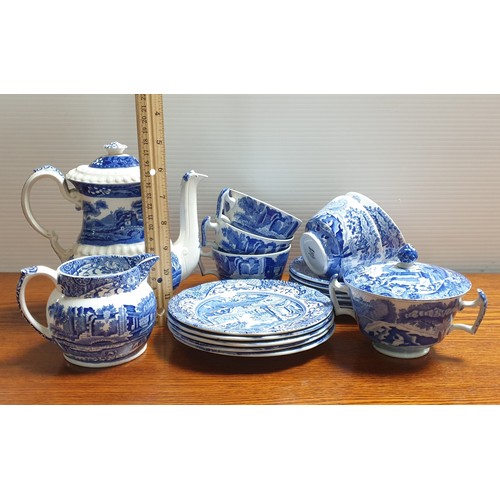 541 - Spode Tea Pot, Sugar milk and 5 Cups/Saucers/Plates