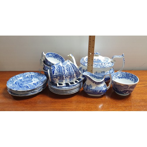 546 - Spode Tea Pot Sugar Milk and Six Settings