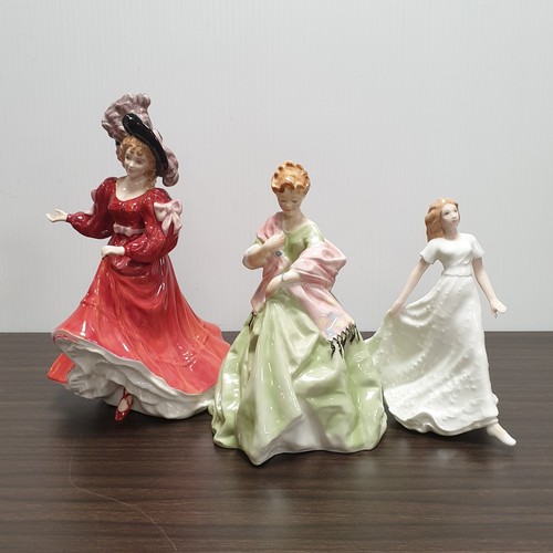 628 - Lot of 3x Royal Doulton Figures, Friendship, First Dance and Patricia