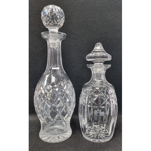 560 - Lot of 2x Waterford Crystal Decanters  (one with visible acid mark -  lower decanter)