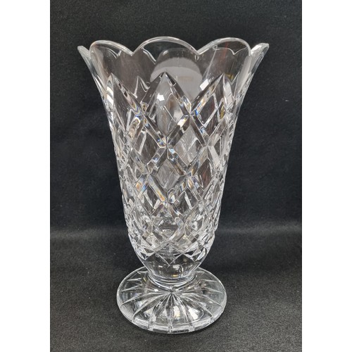 573 - Large Waterford Crystal Footed Vase, approx. 25cm high