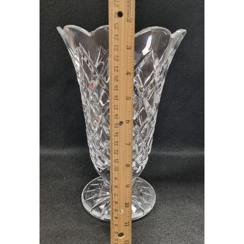 573 - Large Waterford Crystal Footed Vase, approx. 25cm high