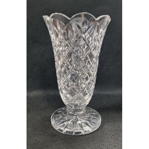 574 - Waterford Crystal Footed Vase approx. 21cm high