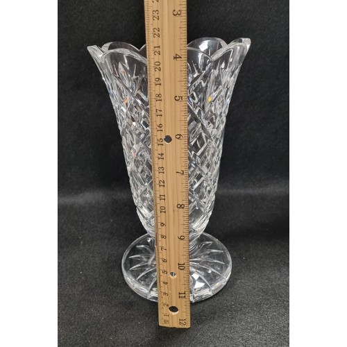 574 - Waterford Crystal Footed Vase approx. 21cm high