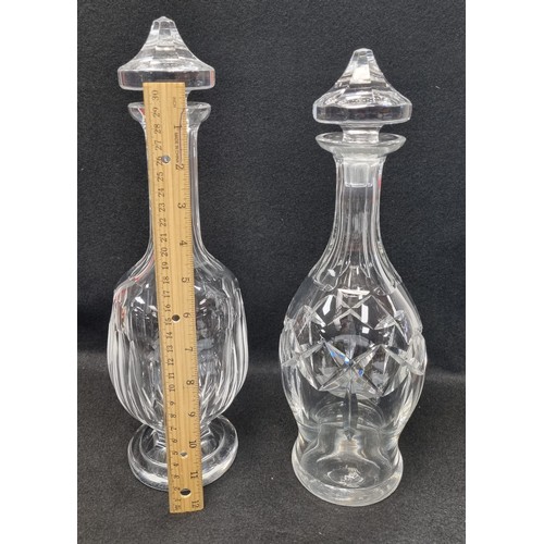 557 - Lot of 2x Waterford Crystal Decanters  (one with visible acid mark)