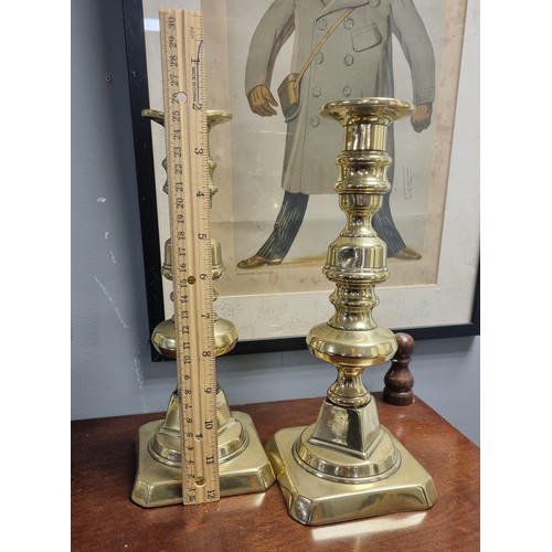 607 - Pair of Brass Candlesticks