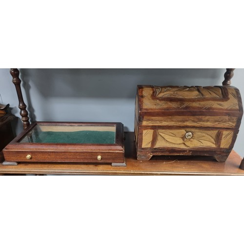 611 - Wooden Box and Collectors Display Case