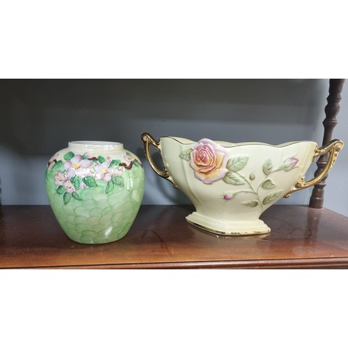 612 - Maling Flower Vase and Royal Winton Flower Boat