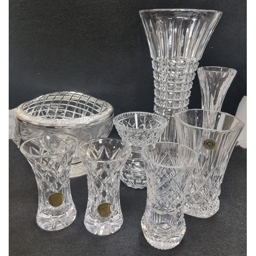 610 - Collection of Cut Glass including Vase and Flower Posie