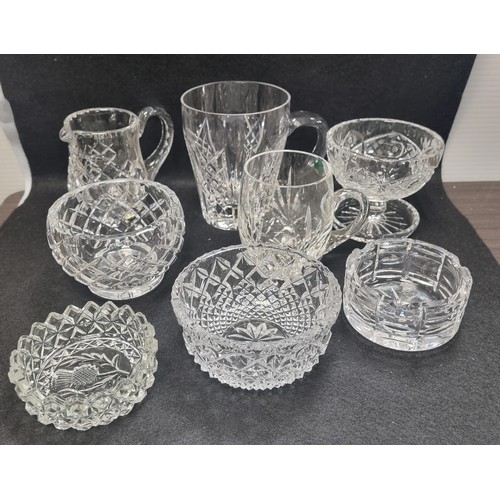 622 - Assorted Lot of Cut Glass, tankards, Dishes etc.