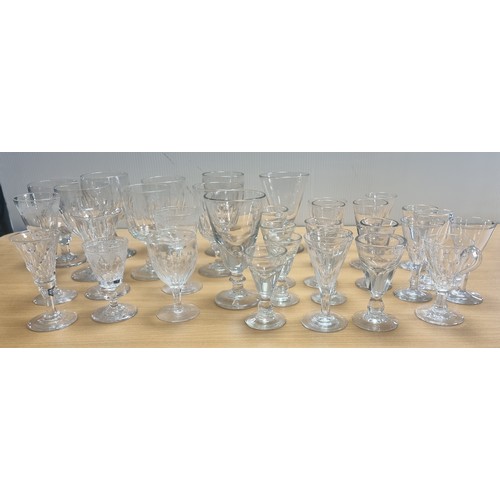 597 - Large Collection of  Clear Drinking Glasses