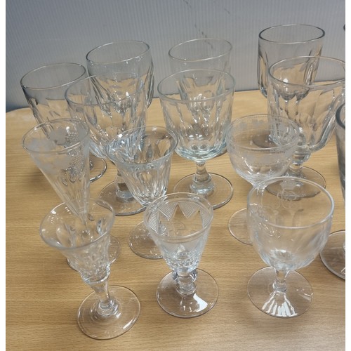 597 - Large Collection of  Clear Drinking Glasses