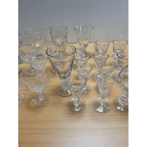 597 - Large Collection of  Clear Drinking Glasses