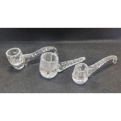 585 - Lot of Three Cut Crystal Decorative Pipes