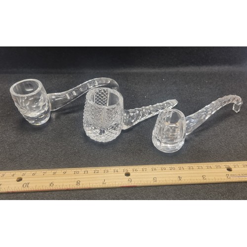 585 - Lot of Three Cut Crystal Decorative Pipes