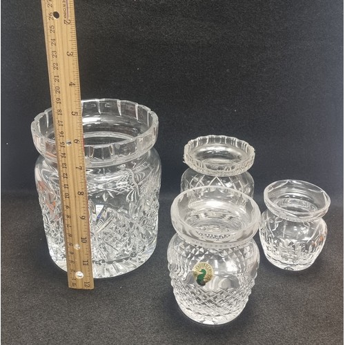 595 - Lot of 4x Crystal Jars (no lids)