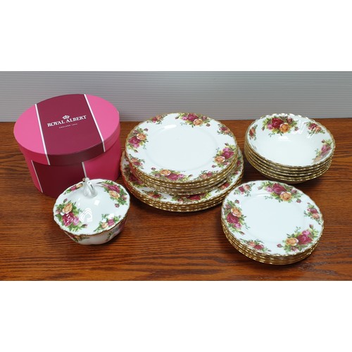 548 - Royal Albert Old Country Rose Plates and lidded jar