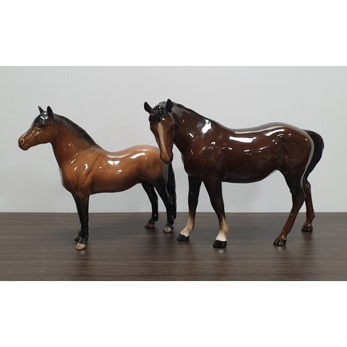 621 - Lot of 2x Porcelain Beswick Horse Ornaments