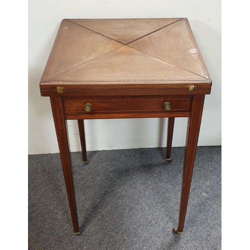 764 - Envelope Card Table, H:79 x W:51/72 x D:51/72cm