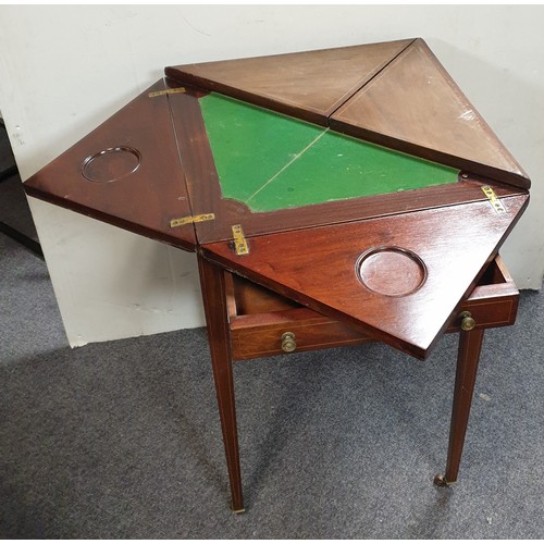 764 - Envelope Card Table, H:79 x W:51/72 x D:51/72cm