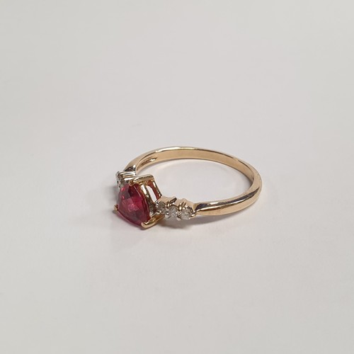 685 - 9ct Diamond and Ruby Cluster Ring