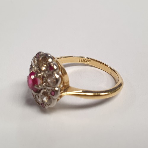 688 - 18ct Antique Diamond and Ruby Ring