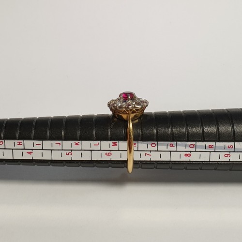 688 - 18ct Antique Diamond and Ruby Ring