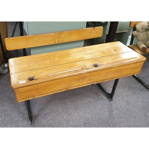 761 - Vintage Double School Desk, Top of Desk height 63cm