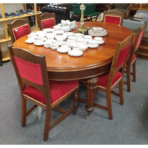 304 - Victorian Mahogany D-End  Extending Dining Table, H:75 x W:138 x L:160/205cm with winder