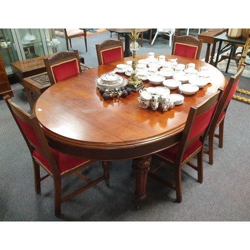 304 - Victorian Mahogany D-End  Extending Dining Table, H:75 x W:138 x L:160/205cm with winder