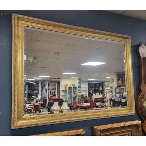 207 - Gilt Framed Bevelled Wall Mirror, H:73 x W:104cm