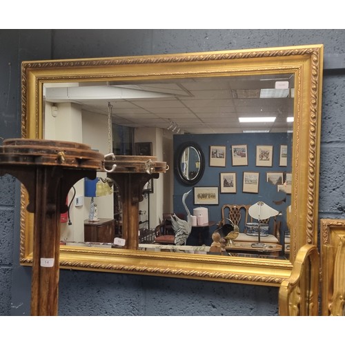 15 - Gilt Framed Bevelled Wall Mirror, H:76 x W:106cm