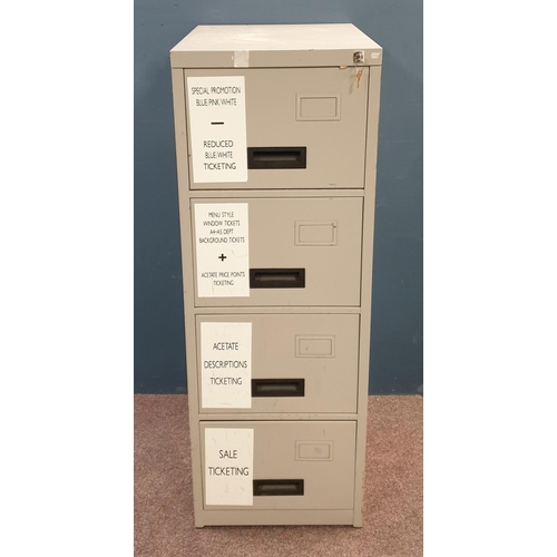 777 - Four Drawer Filing Cabinet with Key