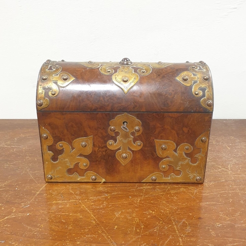 798 - Brass bound Walnut Stationary Box