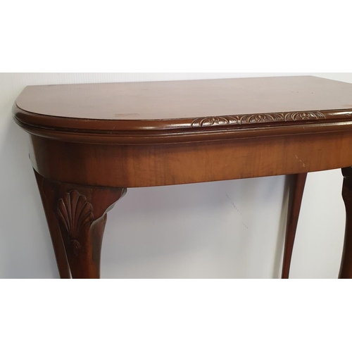 828 - Queen Anne Style Fold Over Card Table, H:75 x W:79 x D:45/90cm