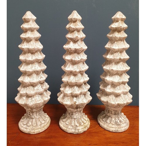 771 - Lot of 3x Heavy Stone Christmas Tree Ornaments