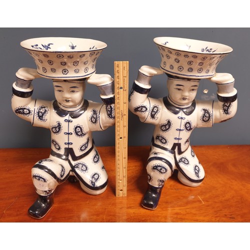 788 - Lot of 2x Oriental Blue and White Ornaments