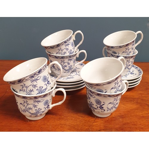 799 - Collection of Blue and White 8x Tea Cups and Saucers