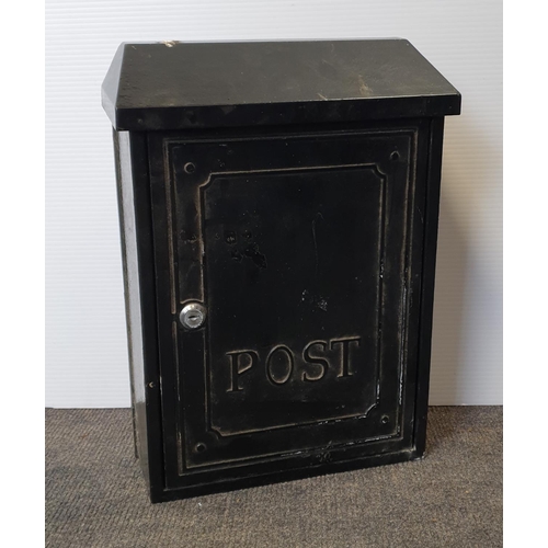 869 - Black Metal Post Box