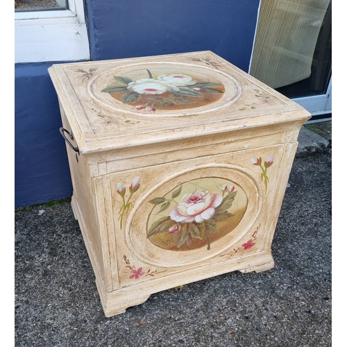 848 - Painted Storage Box, H:48 x W:49 x D:49cm