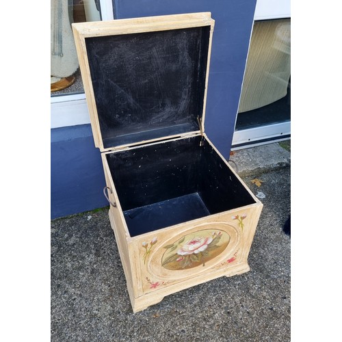 848 - Painted Storage Box, H:48 x W:49 x D:49cm