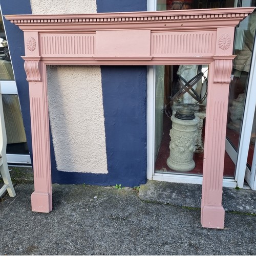 851 - Wooden Painted Fire surround (Pink), Overall Dimensions H:140 x W:153 x D:18cm, Opening measures H:1... 