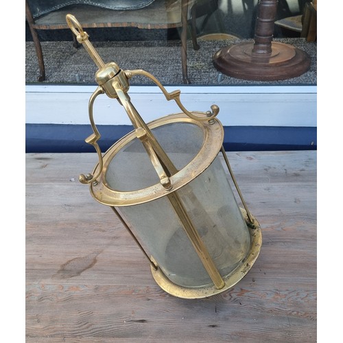 857 - Brass Panel 3 Branch Lantern