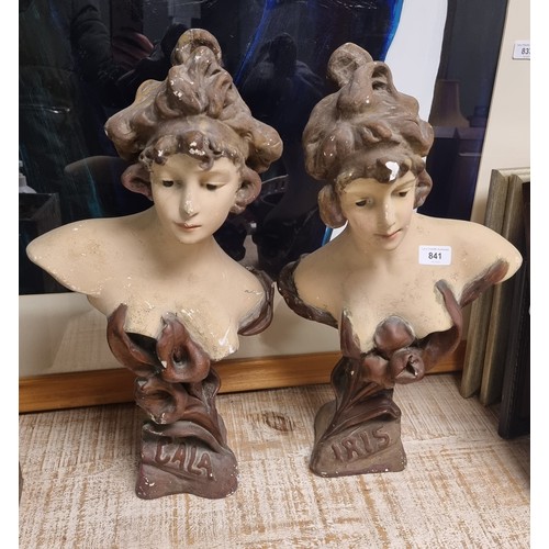 841 - Pair of Figurative Bust Statues