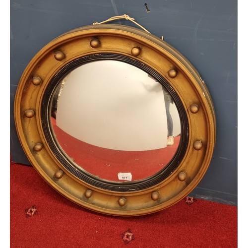 877 - Convex Circular Mirror, Diameter 56cm